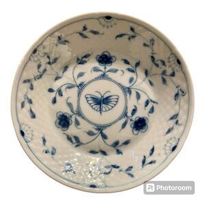 B&G Copenhagen Porcelain made in Denmark #344 - 2 Blue Butterfly 5 1/4” plates